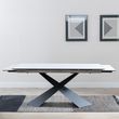 Hayden 6-10 Seater White Ceramic Extending Dining Table with Black Cross Base